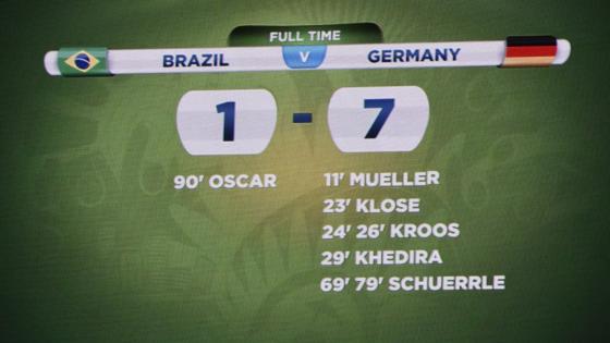 ما هي الأرقام القياسية المسجلة في مباراة الـ 7-1 بين ألمانيا والبرازيل؟